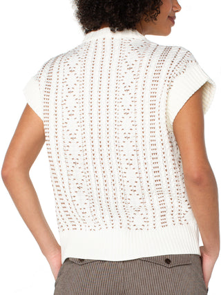 Liverpool Dolman Zip Sweater - Cream/Camel