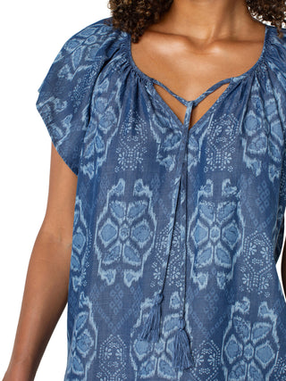 Liverpool Flutter Sleeve Woven Top - Tribal