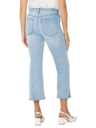 Liverpool Hannah Cropped Flare Slit Hem Denim - Clarkdale