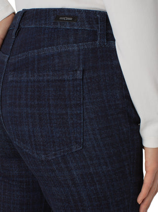 Liverpool Hannah Flare Denim - Indigo Plaid