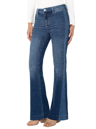 Liverpool Hannah Flare Denim with Blocking - Ridgely