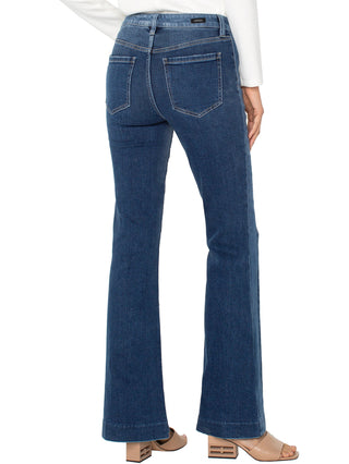 Liverpool Hannah Flare Denim with Blocking - Ridgely