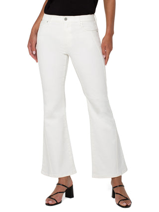 Liverpool Hannah Flare Denim with Seaming - Bone White