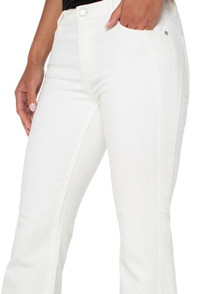 Liverpool Hannah Flare Denim with Seaming - Bone White