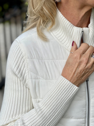 Liverpool Long Sleeve Quilted Zip Sweater