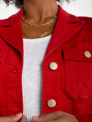 Liverpool Peplum Jacket - Fire Brick