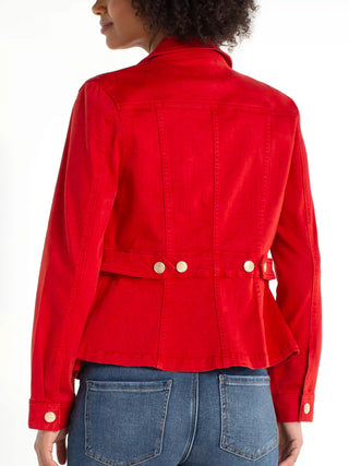 Liverpool Peplum Jacket - Fire Brick