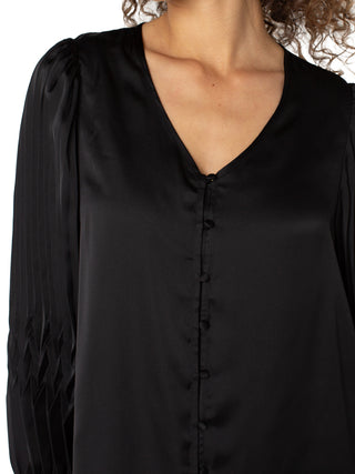 Liverpool Pleated Detail Top - Black