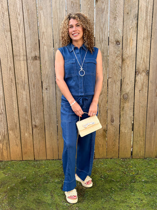 Liverpool Pull On Pants - Goddess Blue