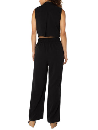 Liverpool Sleeveless Wide Leg Jumpsuit - Black