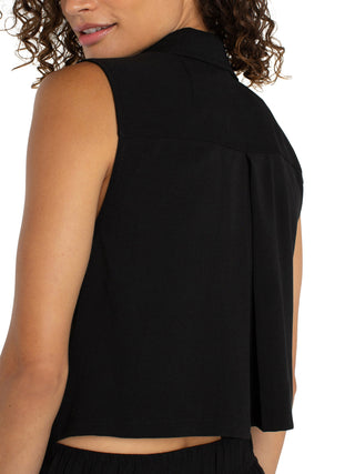 Liverpool Sleeveless Wide Leg Jumpsuit - Black