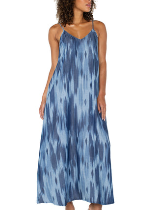 Liverpool Spaghetti Strap Maxi Dress - Water Color