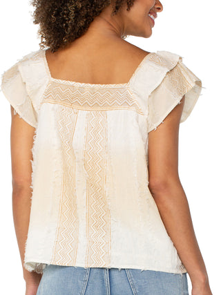 Liverpool Square Neck Blouse - Cream