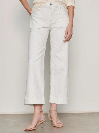 Sanctuary Marine Crop Denim - Chalk Floral