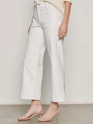 Sanctuary Marine Crop Denim - Chalk Floral