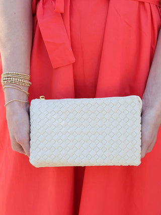 Liz Crossbody Bag - Woven Almond