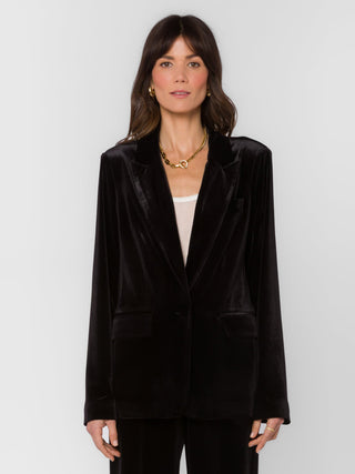 Lizzy Velvet Blazer - Black