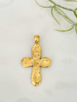 Longtail Cross Charm - Gold