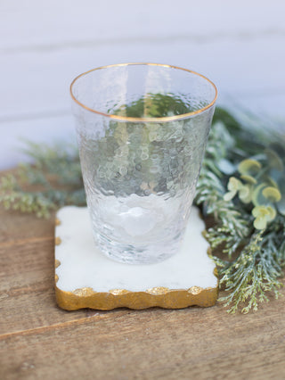 Metallic Edge Marble Coasters - Set of 4