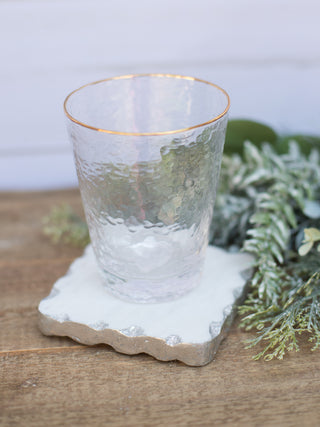 Metallic Edge Marble Coasters - Set of 4