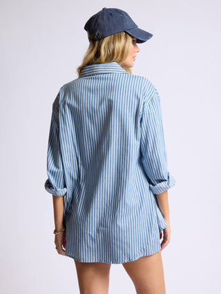 Market Day Romper - Blue/White