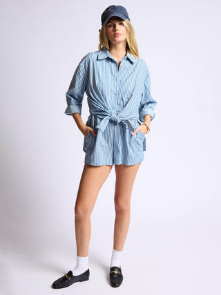 Market Day Romper - Blue/White