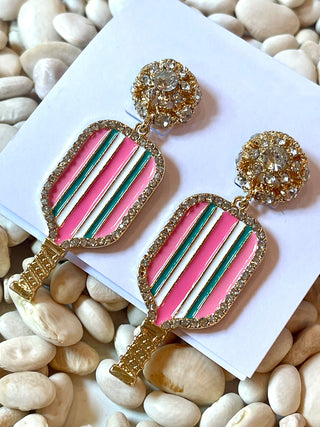 Pickleball Earrings - Pink