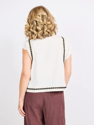 Memory Lane Ruffle Top - White