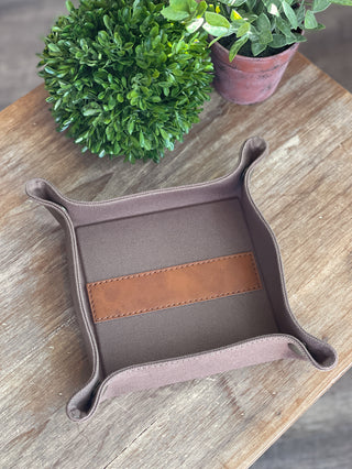 mens catch all organization tray in olive green for loose change and keys