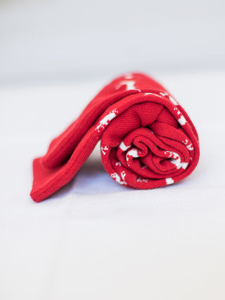 Mens Christmas Leaping Dear Socks - Red