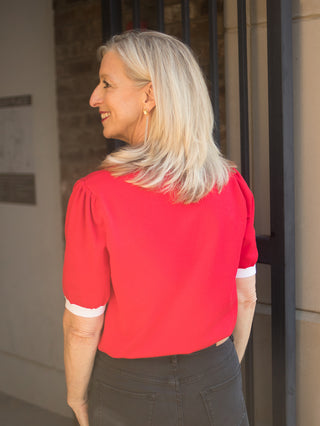 Merry and Bright Glitter Sweater - Red