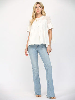 Mesh Muse Blouse - White