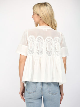Mesh Muse Blouse - White