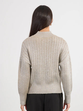 Molly Bracken Metallic Sweater - Beige