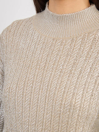 Molly Bracken Metallic Sweater - Beige