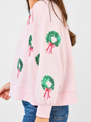Millie Wreath Sweatshirt - Pink