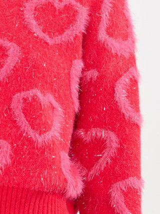 Molly Bracken Heart Sweater - Red