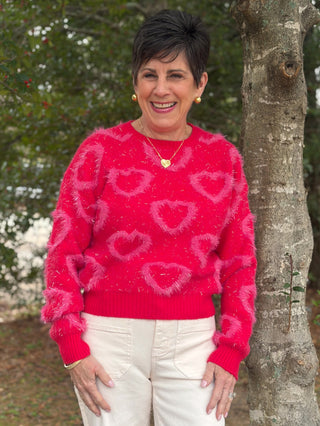Molly Bracken Heart Sweater - Red