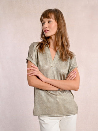 Molly Bracken Ladies Knitted Tee - Beige