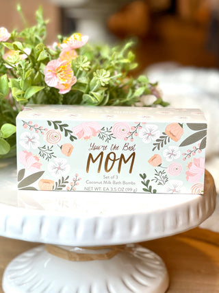 sweet and relaxing coconut milk bath bomb gift set for mothers day