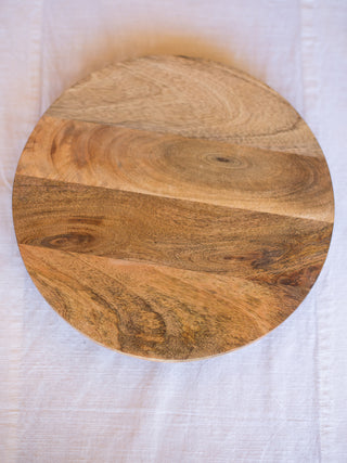 360 degree farmhouse mango wood lazy susan