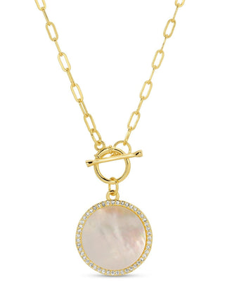 Mother of Pearl Round Pendant Necklace