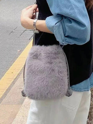 Mou Petite Fur Purse - Gray