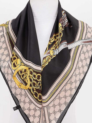 Multi Print Bandana Scarf - Black
