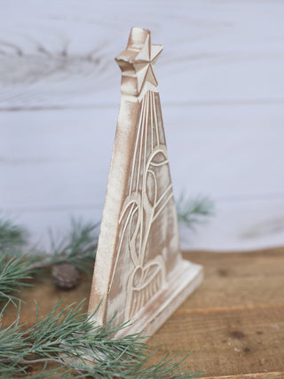 Carved Wood Nativity Tree