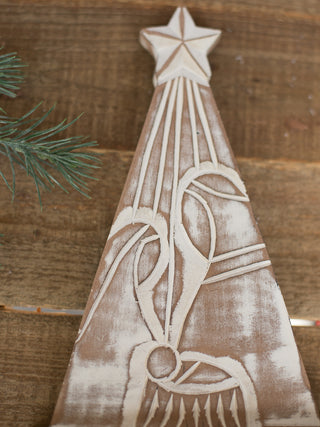 Carved Wood Nativity Tree