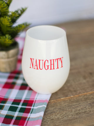 Stemless Wine Glass Set of 2 - Naughty Niceish