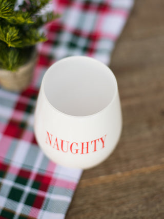 Stemless Wine Glass Set of 2 - Naughty Niceish