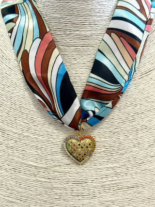 Necklace Scarf - Multi Swirl