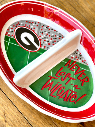 Never Lost a Tailgate Divided Platter - UGA
